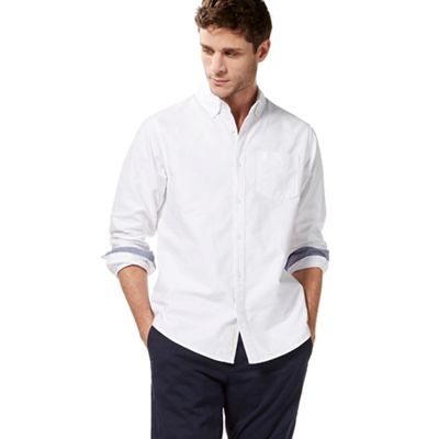 Big and tall white oxford tailored shirt